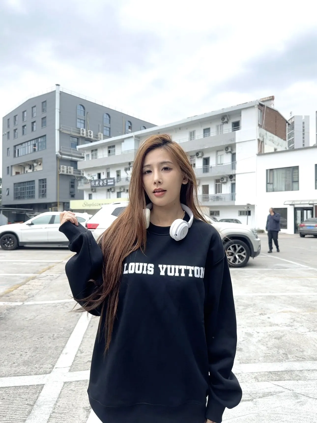 Louis Vuitton/Louis Vuitton 25Fw cuff 1878 round neck sweatshirt